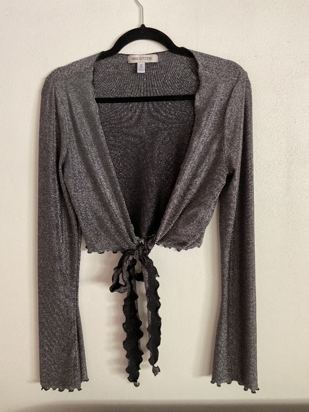 Urban Outfitters Tie-Front Sparkle Top M Medium